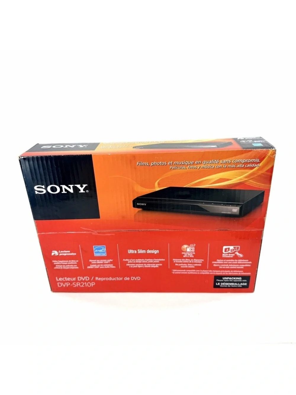Sony DVP-SR210P Progressive Scan CD and DVD Player - Black - New in Box